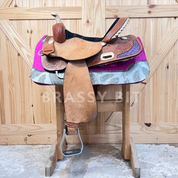 14.5" Circle Y High Horse The Proven Aurora Bling Barrel Saddle