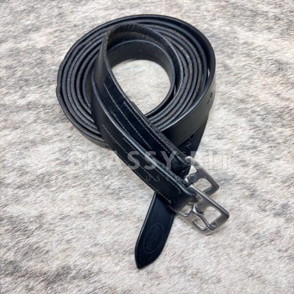 67" Solibel by Busse Black English Stirrup Leathers