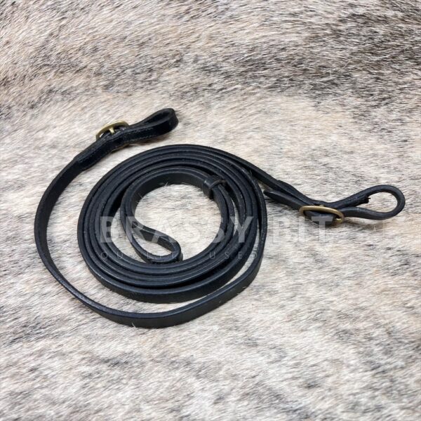 51" Black Leather 1/2" Curb Rein