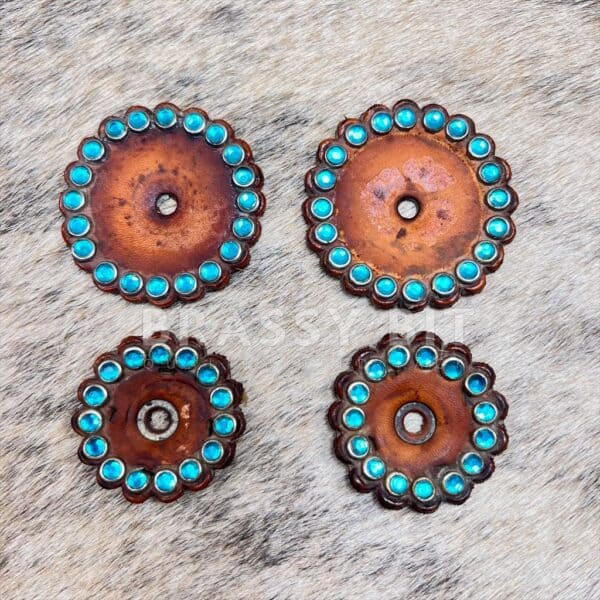 Dotted Bling Leather Rosettes