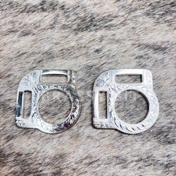Montana Silversmiths Engraved Silver 3-Sided Halter Squares