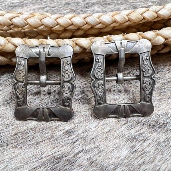 Vintage Style Silver Headstall Buckles