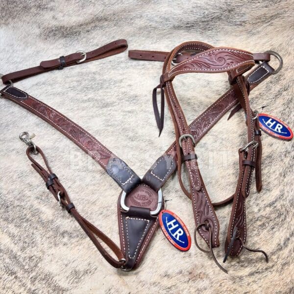 HR Saddlery Tooled Leather Tack Set