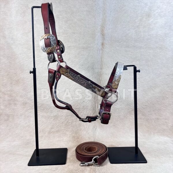 H/S Custom Made Silver Show Halter w/ Lead