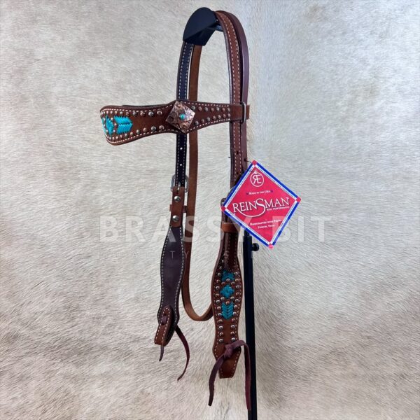 Reinsman Bling Roughed Out Leather Headstall