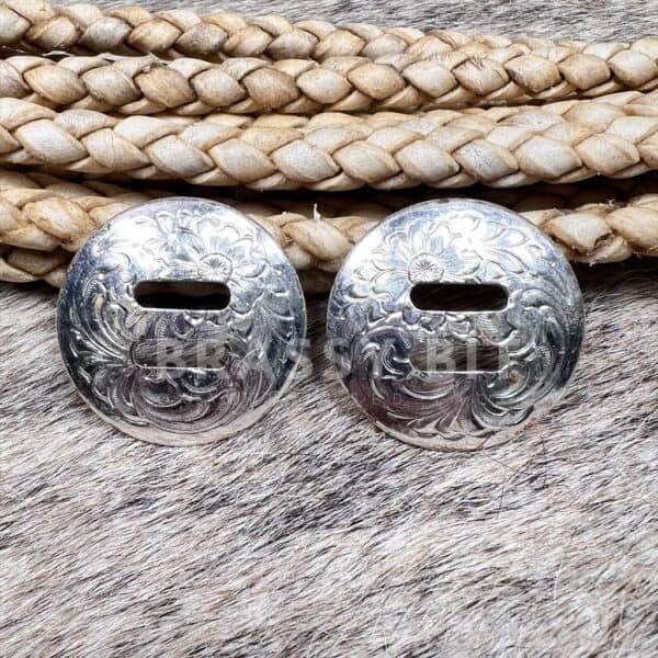 1.5" Montana Silversmiths Engraved Silver Slot Conchos