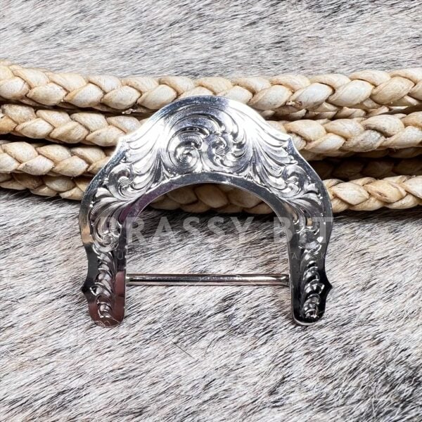 Montana Silversmiths Engraved Saddle Mock Rear Billet Buckle