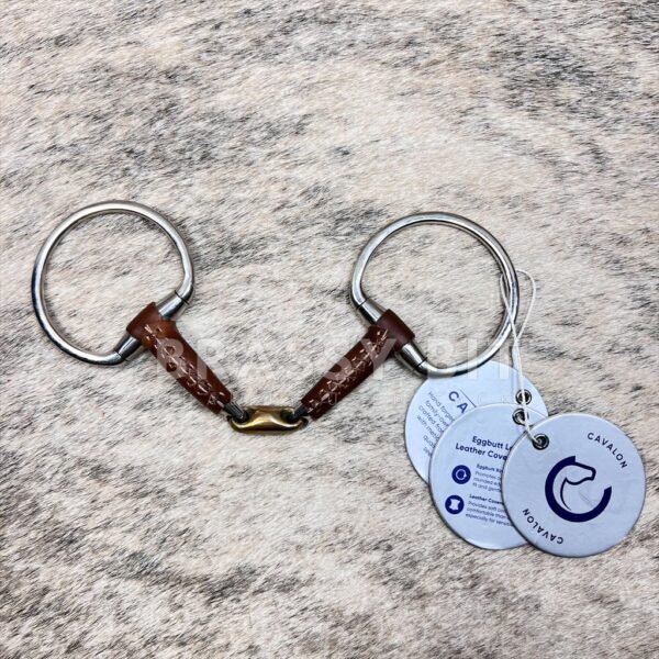 5.5" Cavalon Leather Covered Eggbutt Snaffle w/ Lozenge