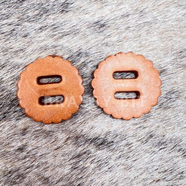 1 1/2" Slotted Leather Saddle Rosettes