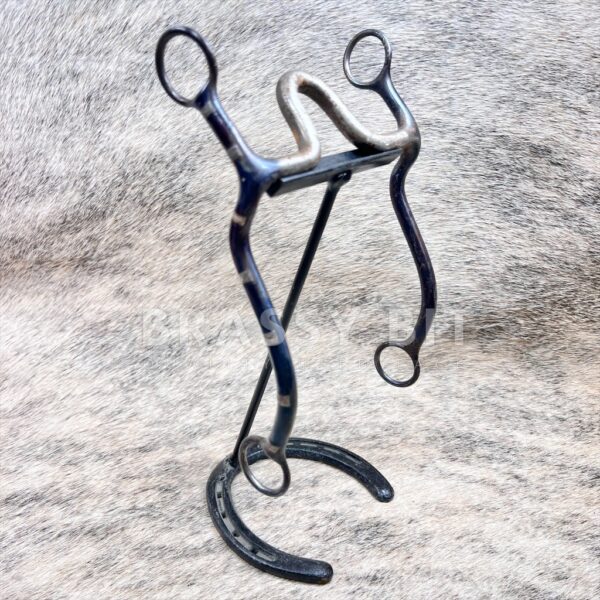 5" Vintage Fleming Blued Curb Bit w/ Sterling Silver