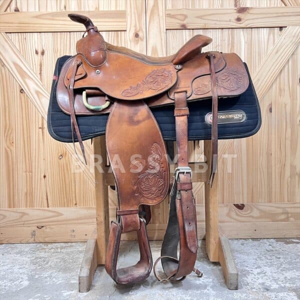 15.5 Hereford Tooled Roping Saddle