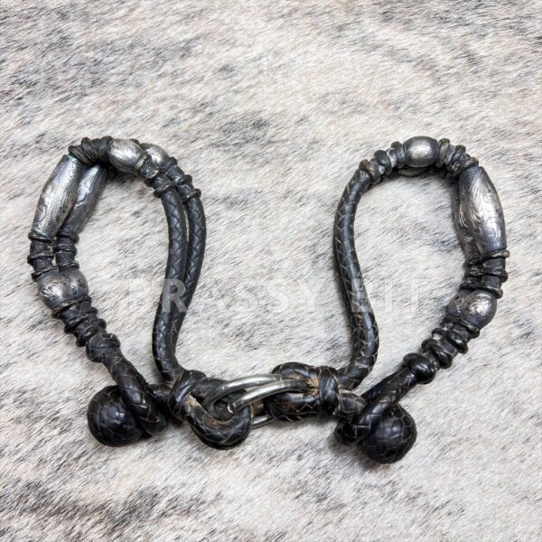 Romel Braided Leather Hobbles w/ Sterling Silver Ferrules