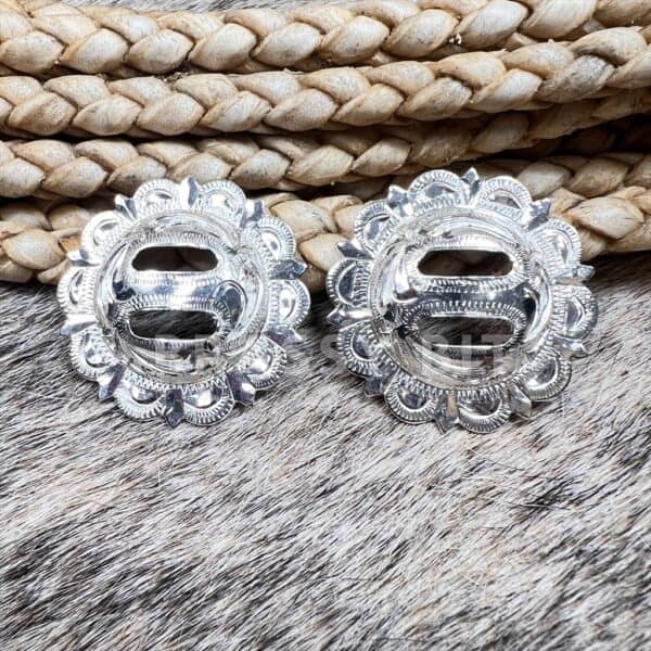 1.5" Montana Silversmiths Engraved Silver Slot Conchos