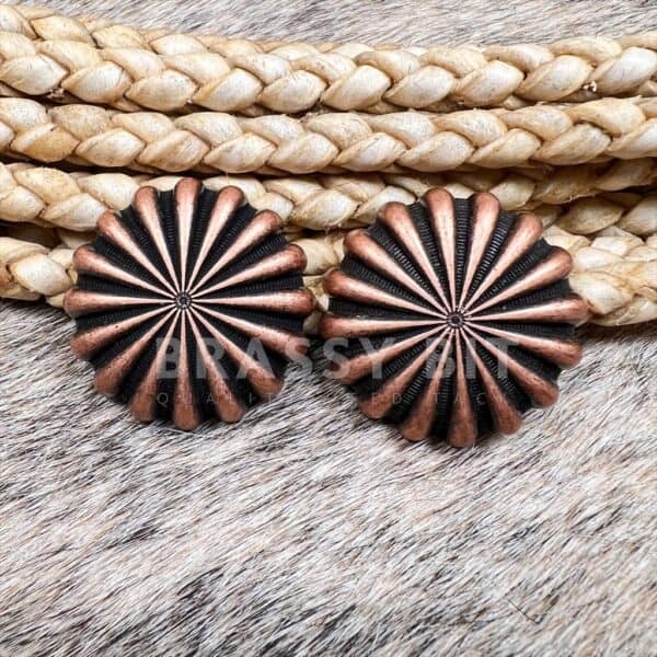 1 1/2" Copper Pinwheel Screw Back Conchos